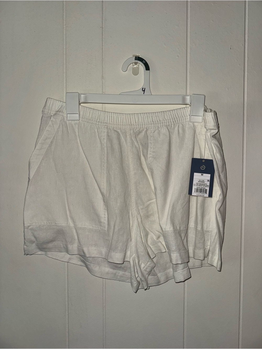Universal Thread White Elastic-Waist Casual Athletic Shorts